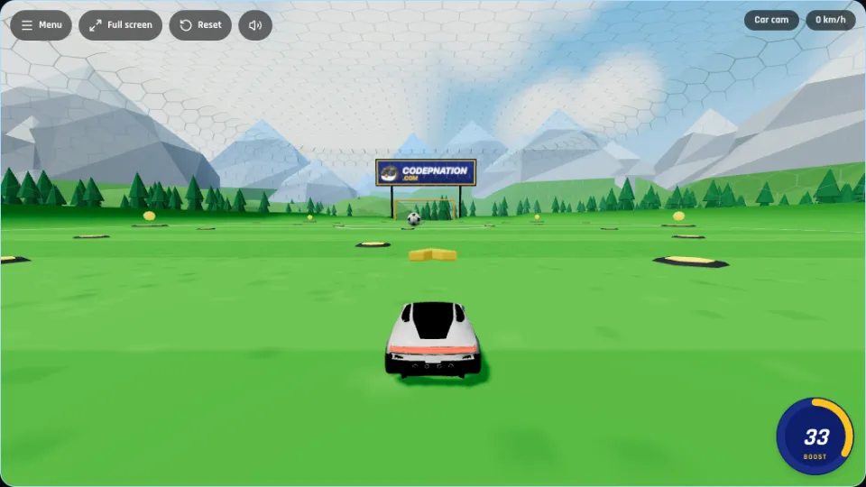 Free-play arena with Volt and ball