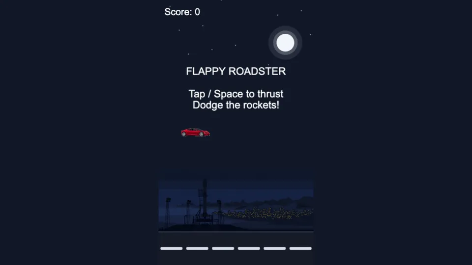 Start screen with thrust instructions