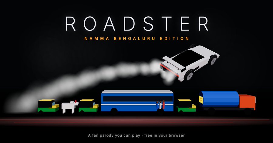 Roadster: Namma Bengaluru · 原帖发布者 Annamalai SarathBabu · 游戏链接宣传图，非实机截图