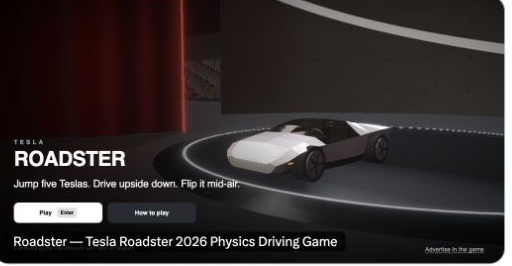 Roadster — Flyingcars · Usman Rajab 分享 · X 链接卡游戏宣传图；未试玩