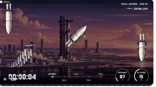Tesla Joyride · Pavel Troshkin · X GIF中的Tesla Joyride游戏画面；未试玩