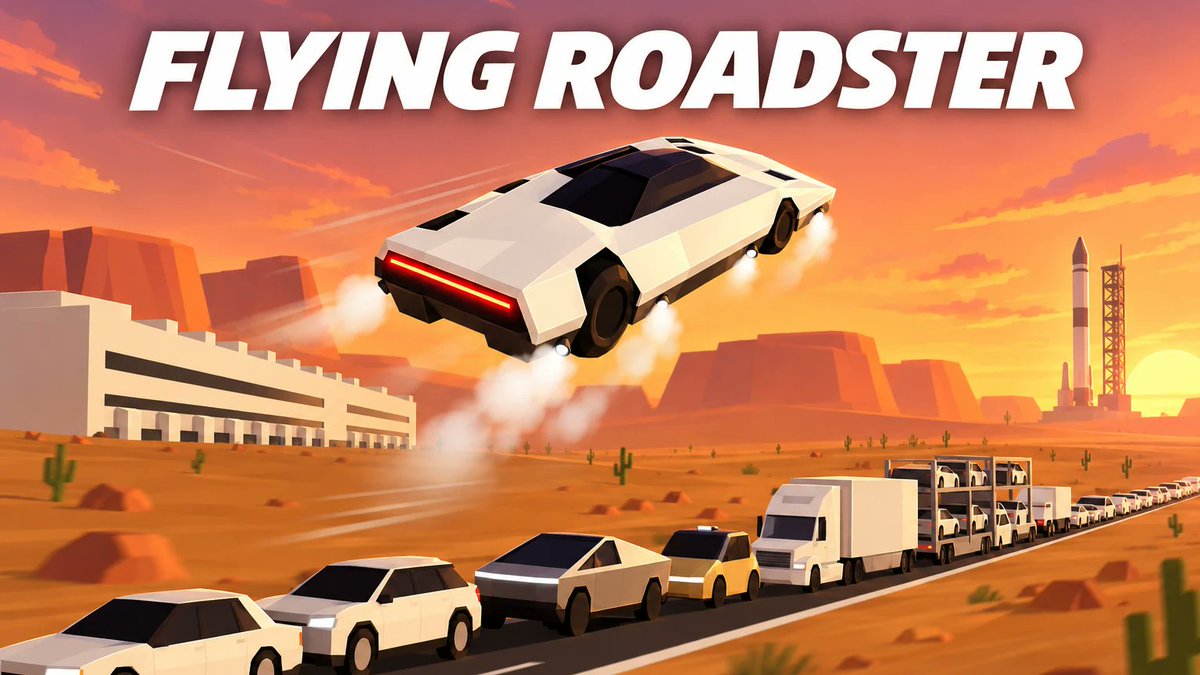 Flying Roadster — Zibby · Zibby · X 游戏链接卡宣传图；非试玩截图
