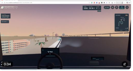 Roadster Run — Gabriel le roux · Gabriel le roux · X 视频中的座舱画面；未试玩